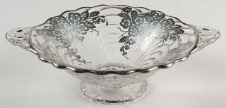 Silver City Blossom Time Footed Handled Bowl   Silver Floral Design On Bowl