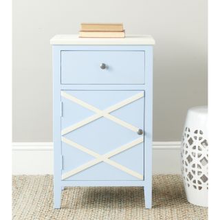Safavieh Alan Light Blue/ White End Table (Light blue and whiteMaterials Poplar woodDimensions 30.1 inches high x 18 inches wide x 14.9 inches deepThis product will ship to you in 1 box.Furniture arrives fully assembled )