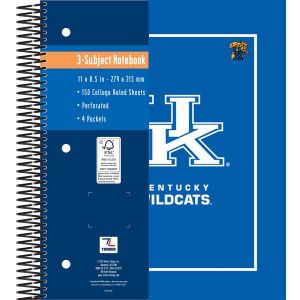 Kentucky Wildcats 3 Subject Notebook