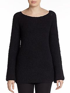 Cashmere Blend Boucle Sweater   Black