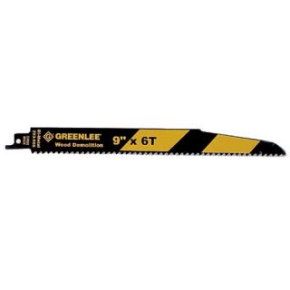 Greenlee 353966 6 TPI BiMetal Taper Reciprocating Saw Blade for Wood Demolition 9, 2 Pack