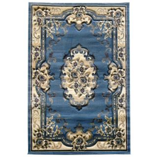 Traditional Oriental Blue Area Rug (5 X 7)
