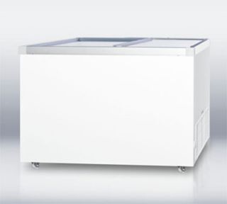 Summit Refrigeration Chest Freezer w/ 1 Section, 10 Tub Capacity & Manual Defrost, White/Aluminum, 13.6 cu ft