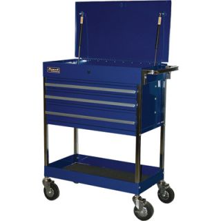 Homak 3 Drawer Industrial Service Cart   Blue, Model# BL05500200