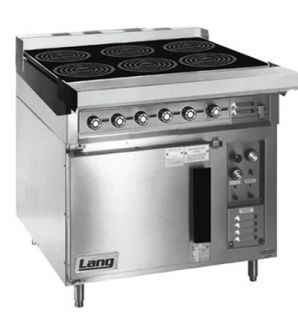 Lang 36 in Induction Range w/ 6 Glass Hobs & Convection Oven Base, Stainless, 208/1 V