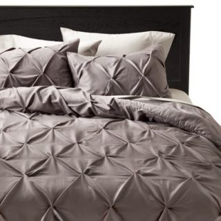 Threshold Pinched Pleat Comforter Set   Gray (Full/Queen)