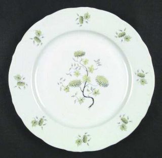 Bohemia Ceramic Imperial Ming Dinner Plate, Fine China Dinnerware   Green Flower