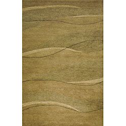 Hand tufted Waves Green Wool Rug (4 X 6) (GreenPattern GeometricMeasures 0.5 inch thickTip We recommend the use of a non skid pad to keep the rug in place on smooth surfaces.All rug sizes are approximate. Due to the difference of monitor colors, some ru
