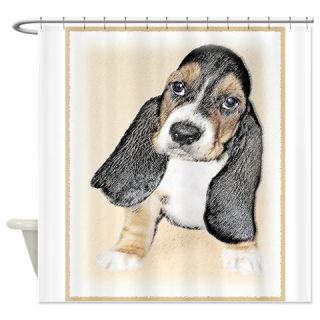  Basset Hound Puppy Shower Curtain  Use code FREECART at Checkout