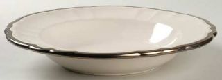 Ambiance Versailles White Large Rim Soup Bowl, Fine China Dinnerware   All White
