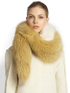 Marni Two Tone Fox Fur Stroll Scarf   Blond