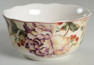 222 Fifth (PTS) Bellora Soup/Cereal Bowl, Fine China Dinnerware   Floral & Fruit