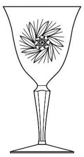 Spode Priscilla Water Goblet   Pinwheel/Fan Cut    Design On Bowl