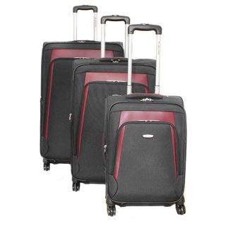 Dejuno Alliance Black 3 piece Expandable Spinner Luggage Set (600D PolyesterWeight 30 inch upright (12 pound), 26 inch upright (10 pound), 20 inch carry on upright (8 pound)Retractable handle system provides optimum mobilityWheeled YesWheel type 360 de