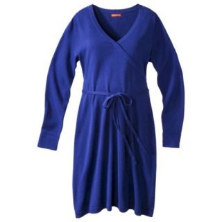Merona Maternity Long Sleeve V Neck Sweater Dress   Blue XL