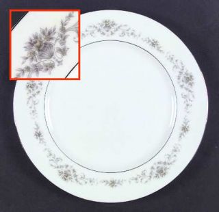 Majestic (Japan) Greensboro Dinner Plate, Fine China Dinnerware   Green&Gray Flo