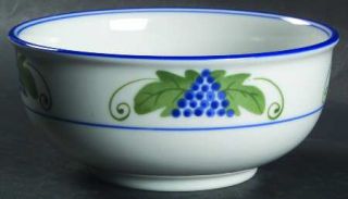 Dansk Harvest Coupe Cereal Bowl, Fine China Dinnerware   Provence,Blue Grapes&Tr