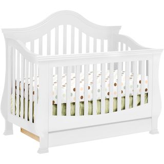 Million Dollar Baby Ashbury 4 in 1 Convertible Crib With Toddler Rail In White