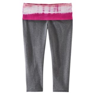 Mossimo Supply Co. Juniors Capri Yoga Pant   Gray with Pink Waistband M(7 9)