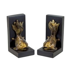 Resin Koi Bookend Set