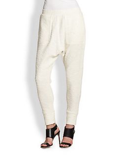 BCBGMAXAZRIA Kendell French Terry Harem Pants   Off White