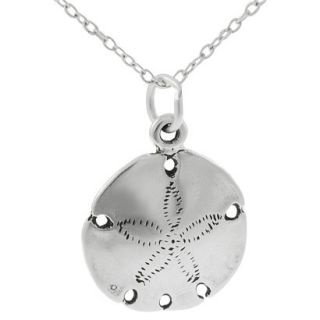 Journee Collection Sterling Silver Sand Dollar Necklace   Silver