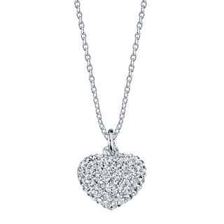 Bridge Jewelry Crystal Heart Puff Pendant