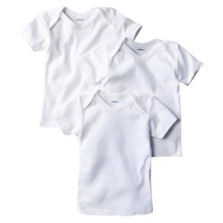 Gerber Onesies Newborn Short sleeve 3 Pack Lap Shoulder Tee   White 18M