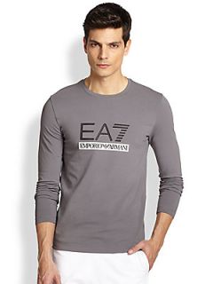 EA7 Emporio Armani Stretch Cotton Logo Tee   Pastel Grey
