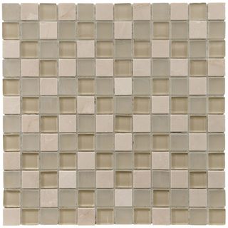 Somertile 12x12 in Reflections Square 1 in Sandstone Glass/stone Mosaic Tile (pack Of 10)