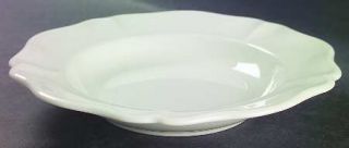 Red Cliff Heirloom Large Rim Soup Bowl, Fine China Dinnerware   All White,Scallo