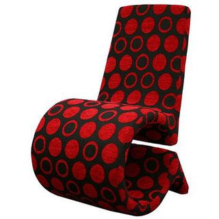 Forte Red/ Black Patterned Fabric Accent Chair