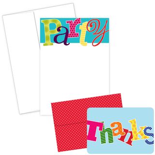 Party Invitations And Thank You Note Card Kit