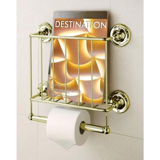 Estate 13k Gold Finish Magazine Rack/ Toilet Paper Holder