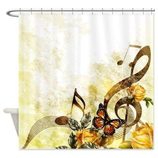  Butterfly Music Notes Shower Curtain  Use code FREECART at Checkout