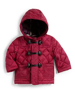 Burberry Infants Quilted Toggle Coat   Magenta