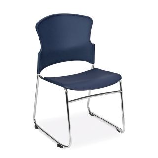Ofm Cafeteria Stack Chairs   21X22x33   Navy   Navy   Lot of 4