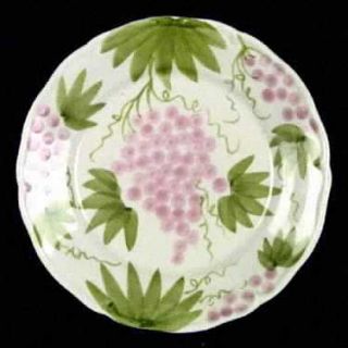 Fitz & Floyd Cetreille Salad Plate, Fine China Dinnerware   Pink Grapes, Green