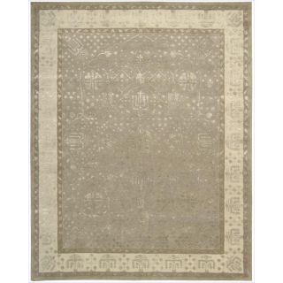 Nourison Hand tufted Symphony Bordered Warm Taupe Rug (56 X 75)
