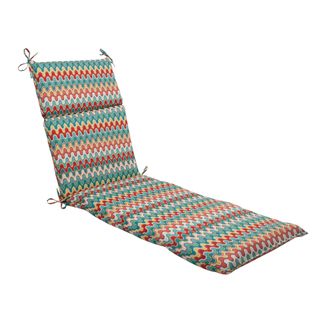 Pillow Perfect Outdoor Blue Nivala Chaise Cushion (Aqua blue/red/turquoise/yellowFabric 100 percent spun polyesterFill 100 percent polyester fiberClosure Sewn seamSuitable for indoor or outdoorUV protectedWeather resistantAttaches securely with tiesCar