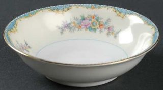 Noritake Ivanhoe Coupe Cereal Bowl, Fine China Dinnerware   Blue Border,Floral S