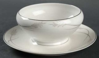Mikasa Grace Ine Gravy Boat with Attached Underplate, Fine China Dinnerware   Si