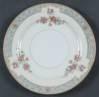 Monarch (Japan) Rosaline Bread & Butter Plate, Fine China Dinnerware   Blue Bord