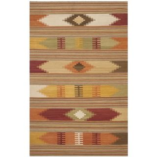Safavieh Hand woven Navajo Kilim Red/ Multi Wool Rug (9 X 12)
