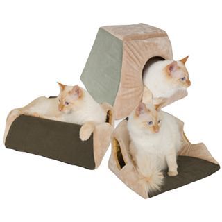 Thermo Kitty Cabin Heated Cat Bed, Tan