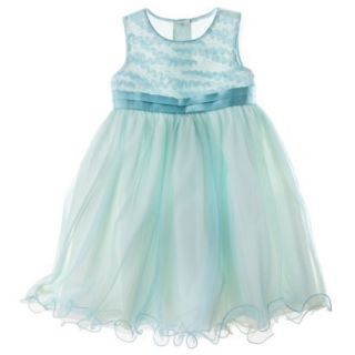 Rosenau Infant Toddler Girls Sleeveless Empire Dress   Seafoam 12 M