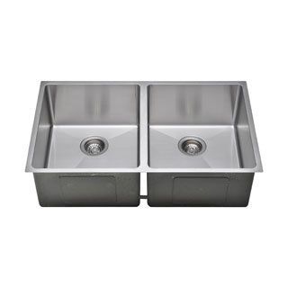 Wells Sinkware Commercial Grade 16 Gauge Handcrafted Double Bowl Undermount Stainless Steel Kitchen Sink