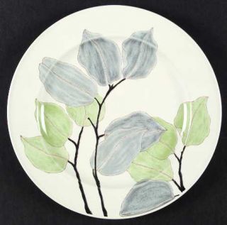 Mikasa Leaf Song Dinner Plate, Fine China Dinnerware   Intaglio, Green & Gray Le