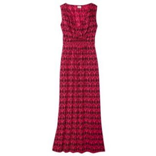 Merona Womens Woven Drapey Maxi Dress   Berry Cobbler Print   XS