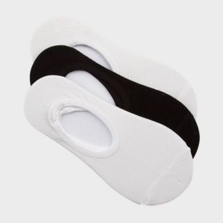 3 Pack Super Secret Solid Socks White/Black One Size For Women 1929231